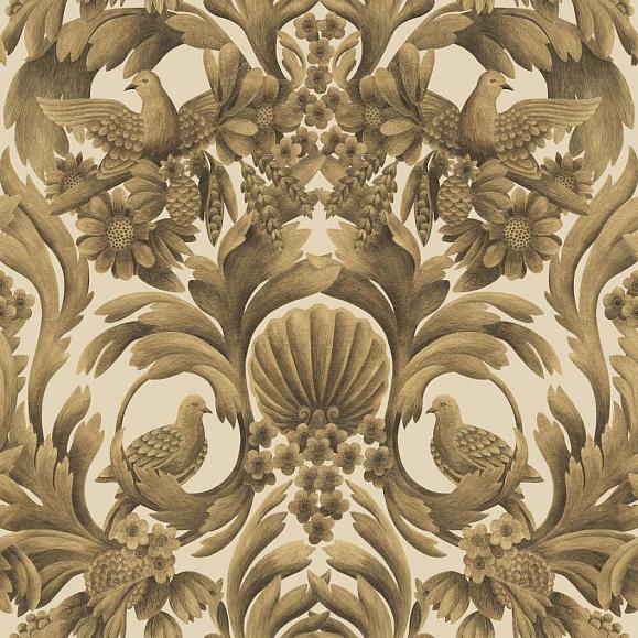 Обои Cole & Son 118/9019 Gibbons Carving Metallic Gold on Sand