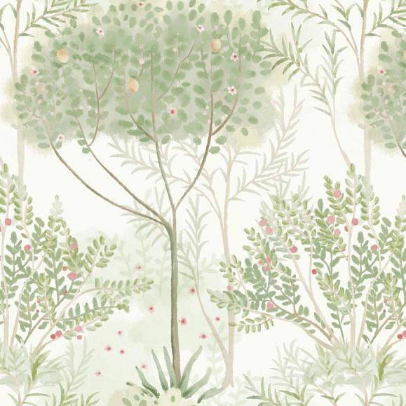 Обои York MN1822 Orchard White/Green