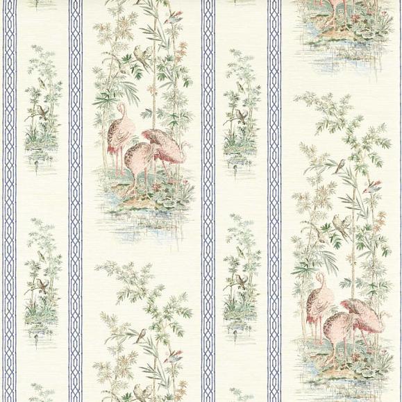 Обои Zoffany 313032 Storks & Thrushes Tuscan Pink / Cobalt