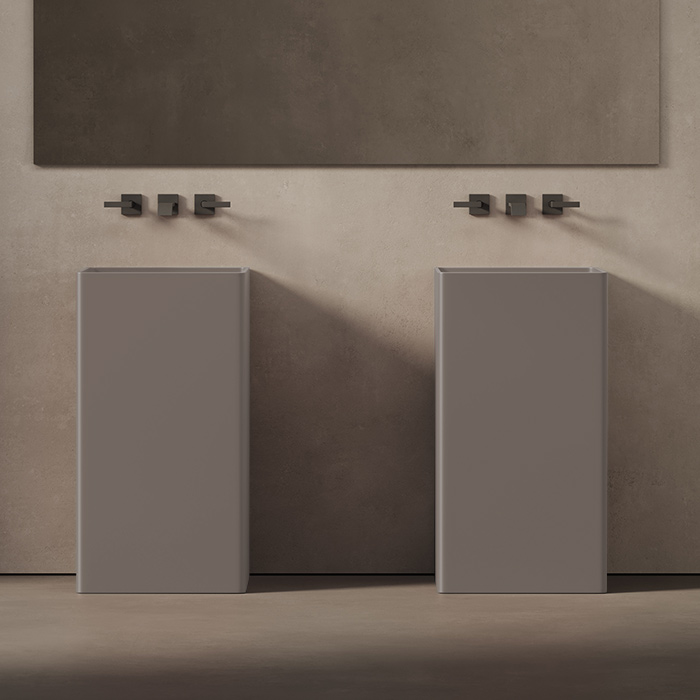 DEA DESIGN Pedestal Basin Раковина напольная 45х45хh90см, цвет grey brown