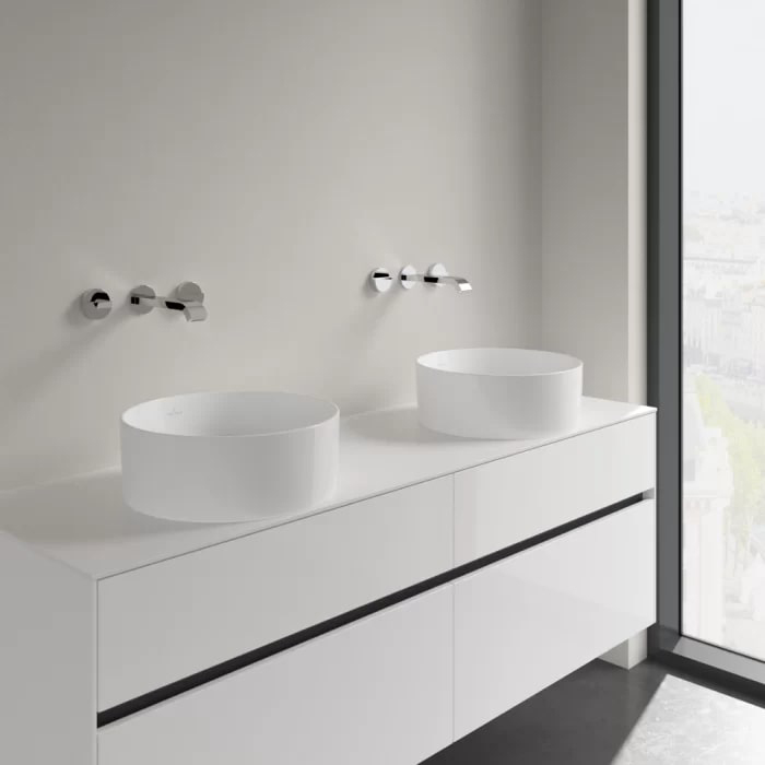 Villeroy&Boch Collaro Раковина накладная 400*400*145h, без отв. под смеситель, без перелива, TitanCeram, цвет альпийский белый