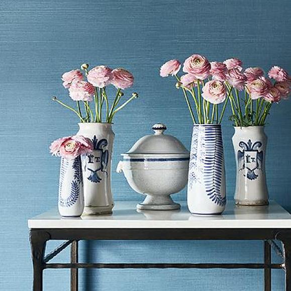 Обои Thibaut T24094 Tabacon Abaca Teal