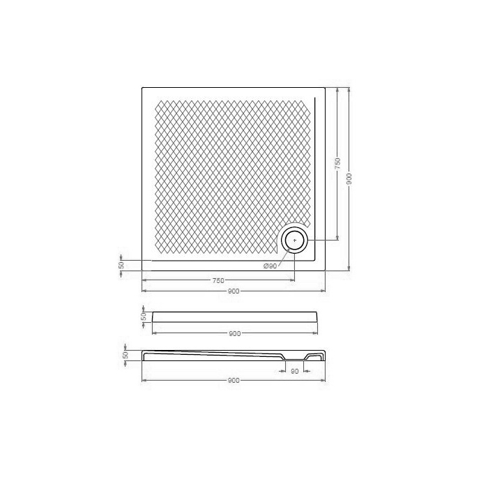 Artceram Душевой поддон 90x90х5.5cм., квадратный, цвет: grigio oliva