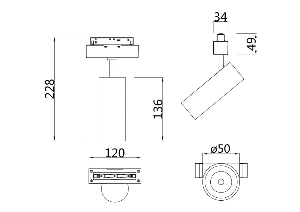 Трековый светильник Maytoni Focus LED TR019-2-10W4K-W