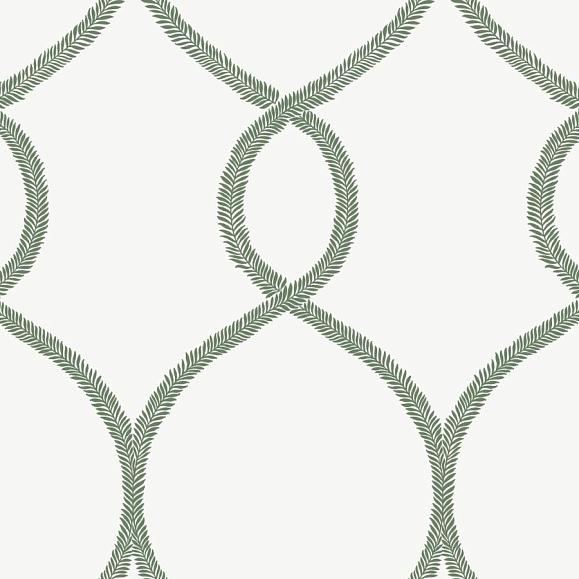 Обои York KT2231 Laurel Leaf Ogee Green