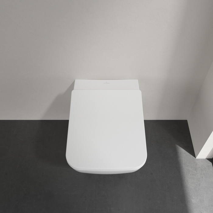 Villeroy&Boch Venticello Унитаз подвесной 37.5х56х33см., безободковый, в комплекте сиденье SlimSeat Line c микролифтом, CeramicPlus, цвет: альпийский белый