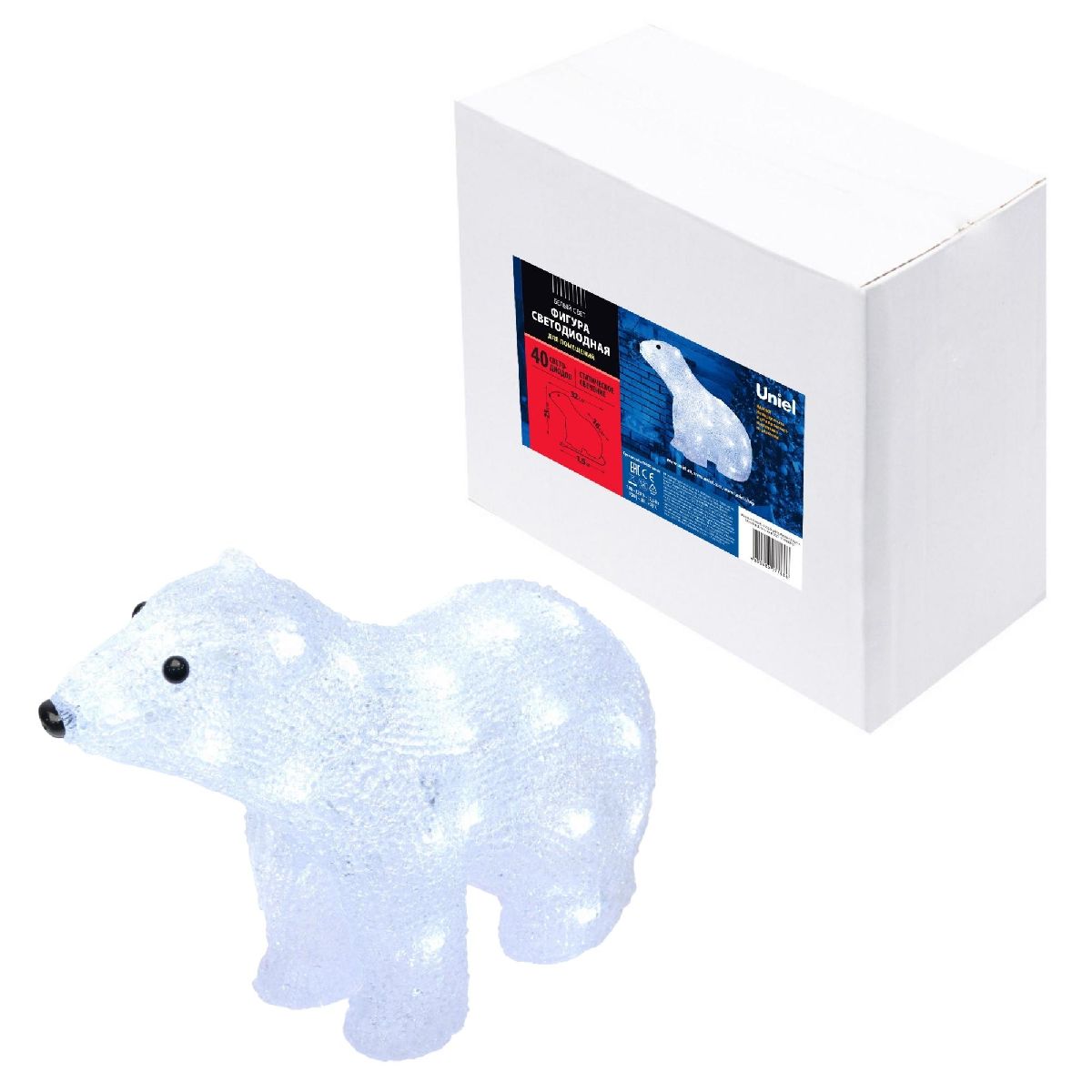 Фигура белый медведь Uniel ULD-M3125-040/STA WHITE IP20 WHITE BEAR-4 11037