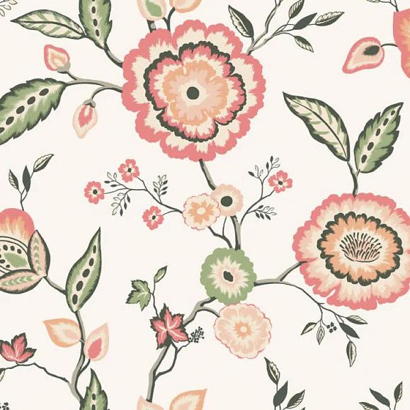 Обои York GO8235 Dahlia Blooms Cotton/Coral