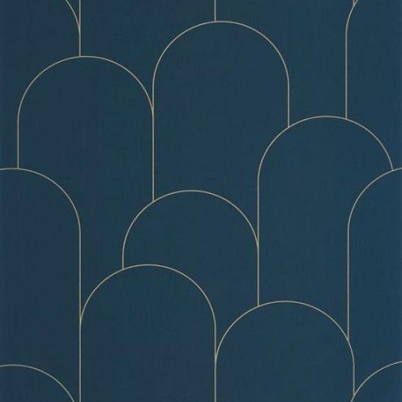 Обои Caselio 105281022 Ornament Bleu nuit dore