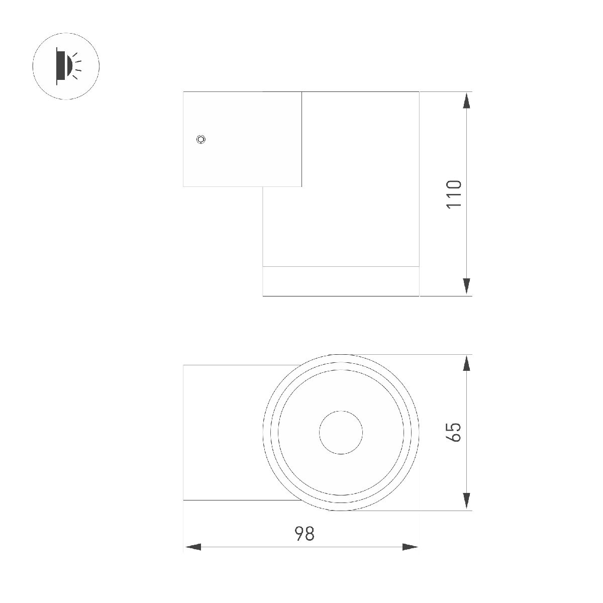 Уличный настенный светильник Arlight LGD-RAY-WALL-R65-12W Warm3000 049984