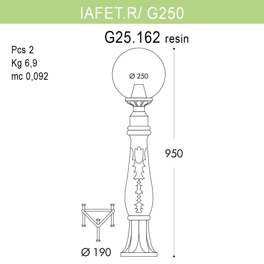 Уличный светильник Fumagalli Iafaetr/G250 G25.162.000.WYE27