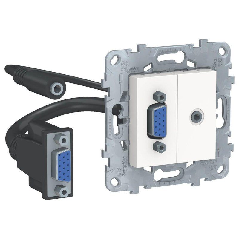 Розетка компьютерная VGA+Minijack Schneider Electric Unica New NU593218