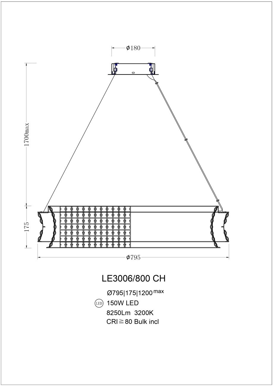 Подвесная люстра Tendre LE3006/800 CH