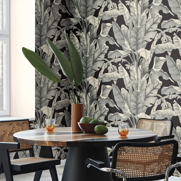 Обои York BW3971 Banana Leaf Black/Neutral