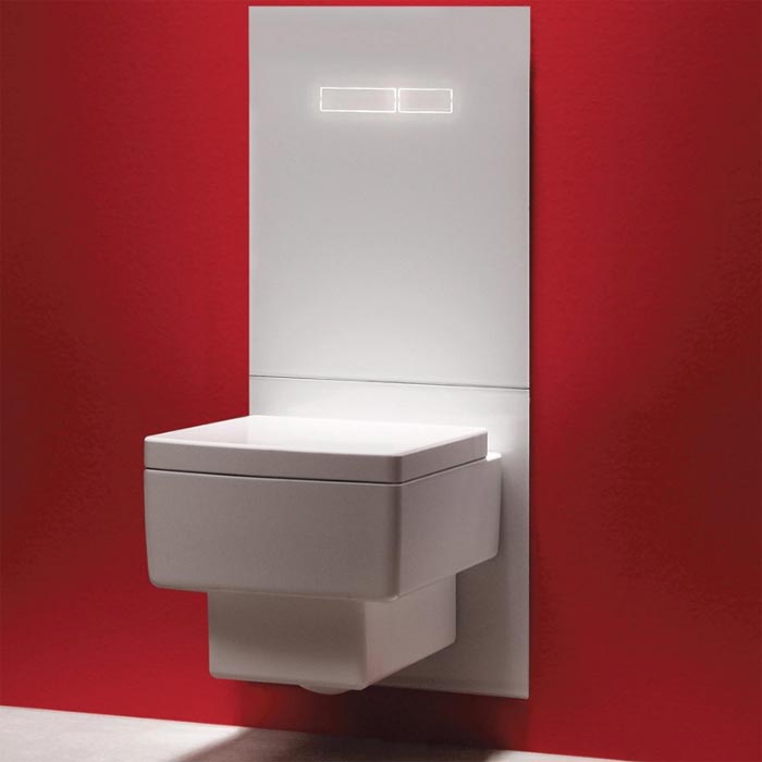 TECElux Комплект для установки унитаза-биде GEBERIT Aquaclean Sela, с верхней панелью 430×555×16 мм, с сенсорным блоком управления sen-Touch стекло, цвет: белый/