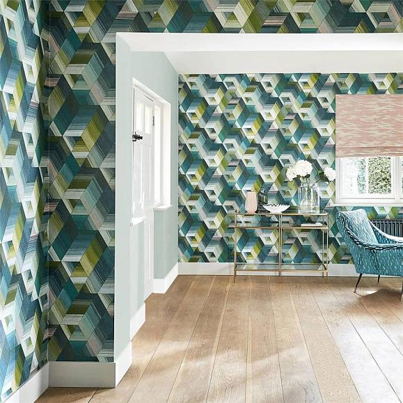 Обои Harlequin 111970 Arccos Emerald/Blush