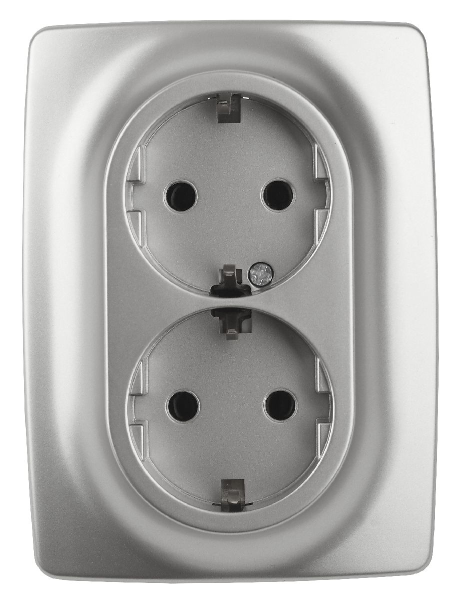 Розетка 2x2P+E Schuko со шторками Эра 12-2108-03 Б0036444