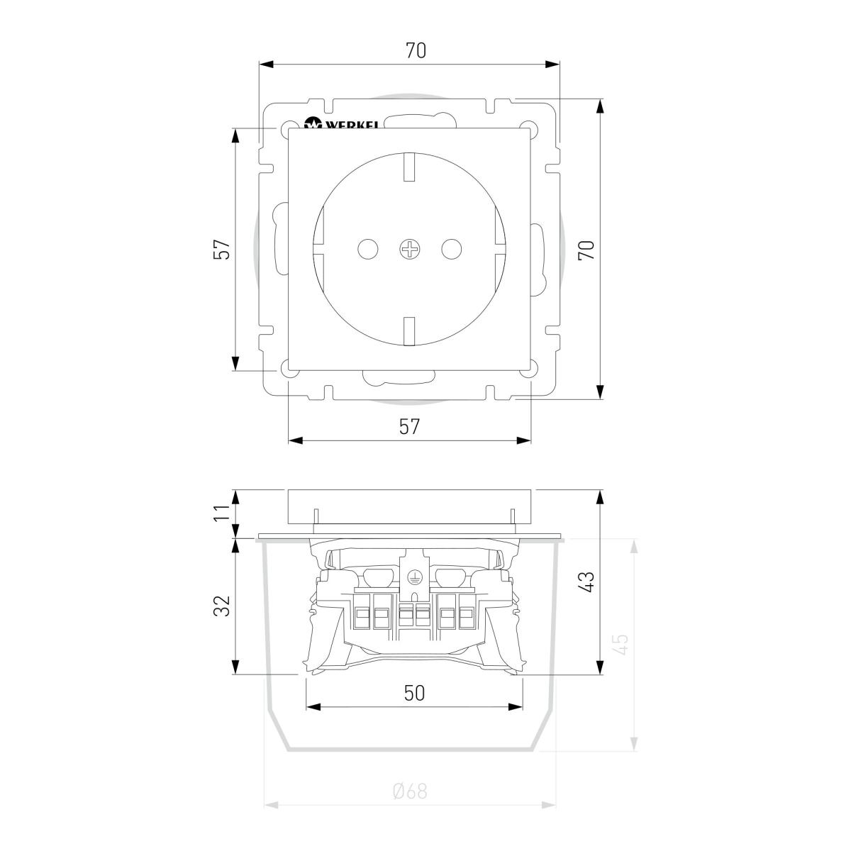 Розетка с подсветкой Werkel 4690389191985 W1171462 a062424