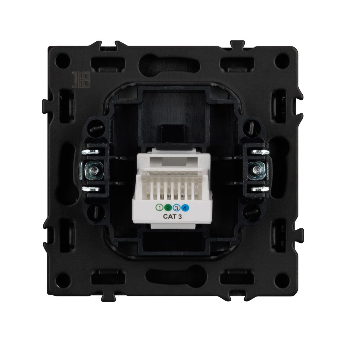 Розетка телефонная софт-тач черный оникс Arlight SCT-MTL1-SFPL-BK (RJ-11, 4C) 054301(1)