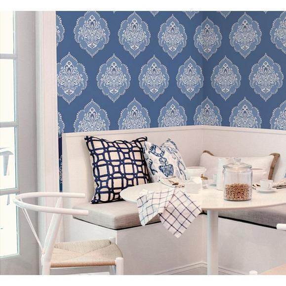 Обои York DM4986 Signet Medallion Damask Cobalt