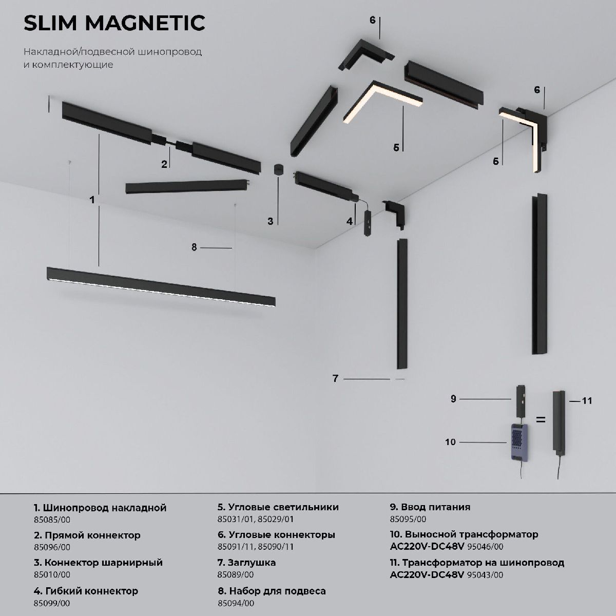 Трековый магнитный светильник Elektrostandard Slim Magnetic 4690389206504 85011/01 a067378