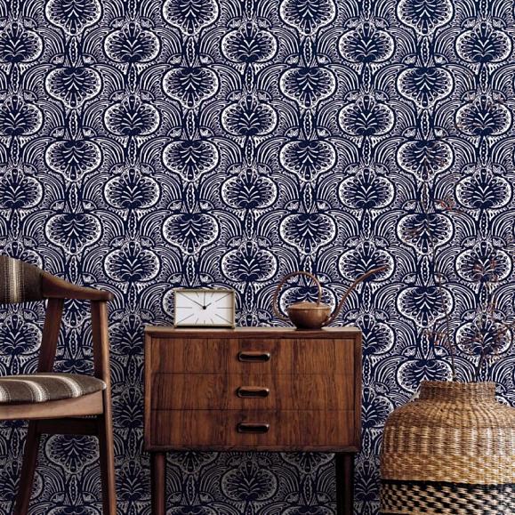 Обои York HO2153 Lotus Palm Navy