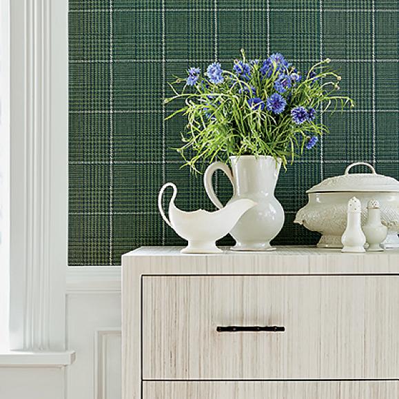 Обои Thibaut T10202 Grassmarket Check Forest Green