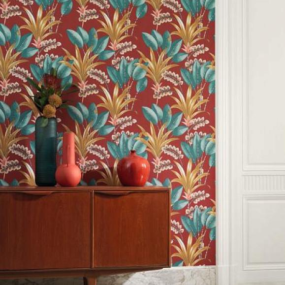 Обои Casadeco NICA86418484 Palma Rouge