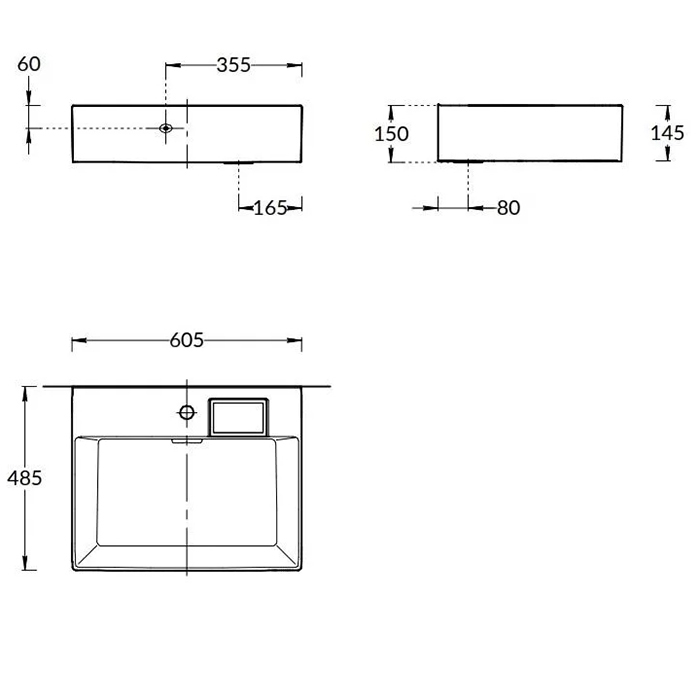 Kerama Marazzi Logica Раковина накладная, 60.5х48.5см., с 1 отв., цвет: белый глянцевая