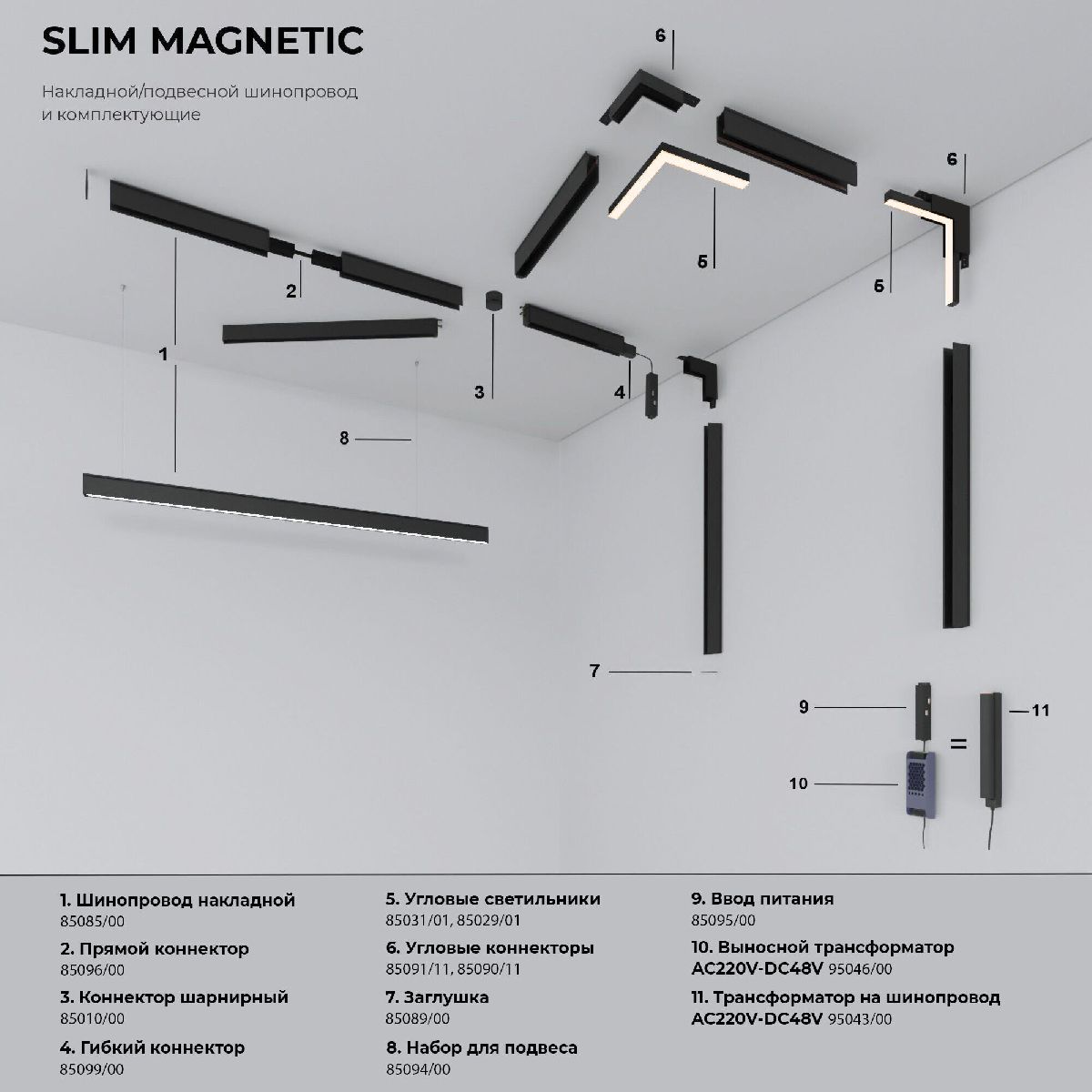 Трековый магнитный светильник Elektrostandard Slim Magnetic 4690389206528 85013/01 a067380
