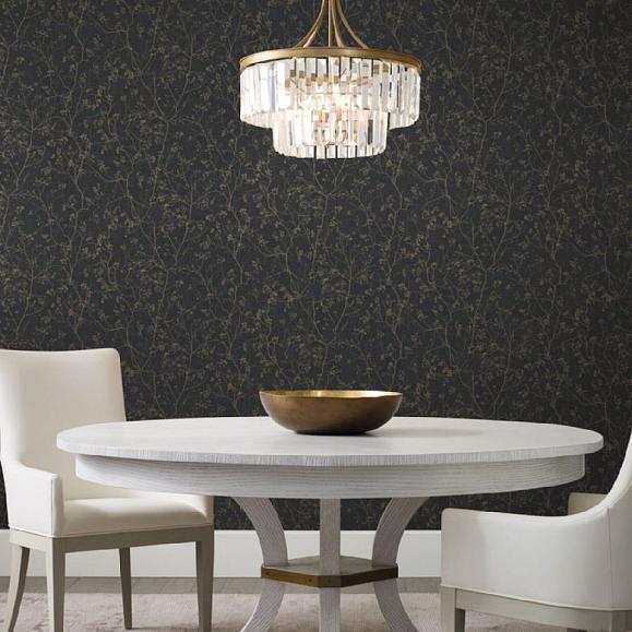 Обои York DD3811 Luminous Branches Black/Gold