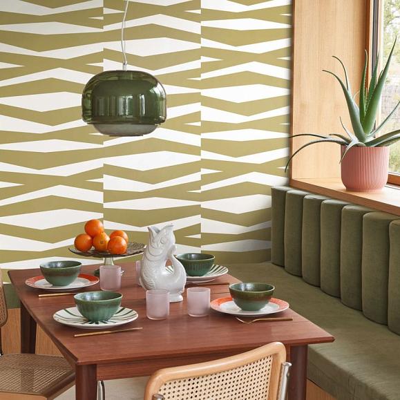 Обои Casadeco 200637414 Zebra Game Olive