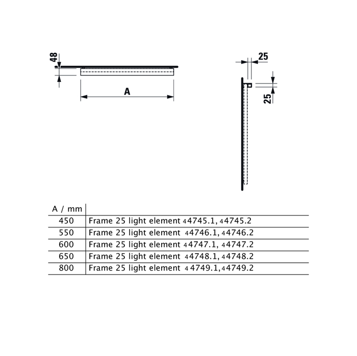 Laufen Frame 25 Горизонтальная подсветка LED 650 мм, хром: матовый