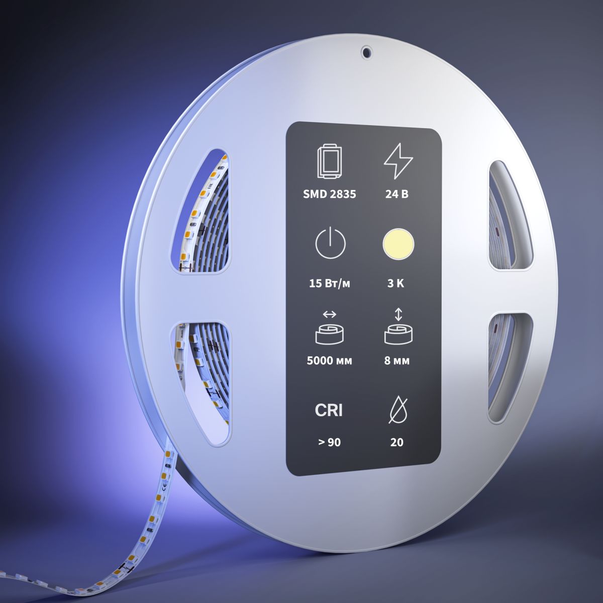 Светодиодная лента Maytoni Led Strip 24В 2835 15Вт/м 3000К 5м IP 20 201324