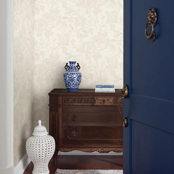 Обои York BL1734 Brushstroke Floral White/Pearl