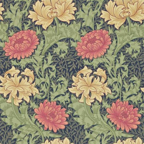 Обои Morris 216854 Chrysanthemum Indigo