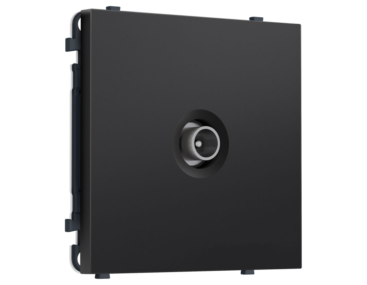 Комплект механизма TV розетки проходной SIGMA Черный матовый 5-1000 MHz 4dB QUANT PRO Ambrella Volt MS813030 (SP8130, PR211)
