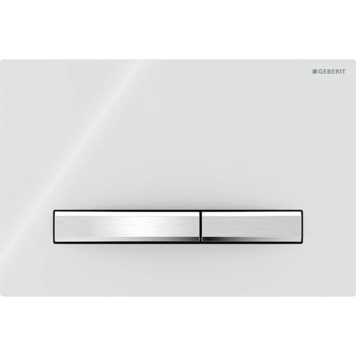 Geberit Sigma50 Клавиша для двойного смыва, квадратная, цвет: хром/белый