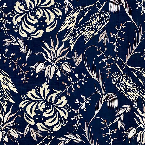 Обои Mind the gap WP30016 Folk Embroidery Indigo