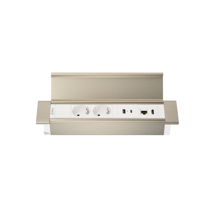 Блок розеток 41P (2 секции, USB + type C + RJ45 + HDMI) Mebax 00-00002596