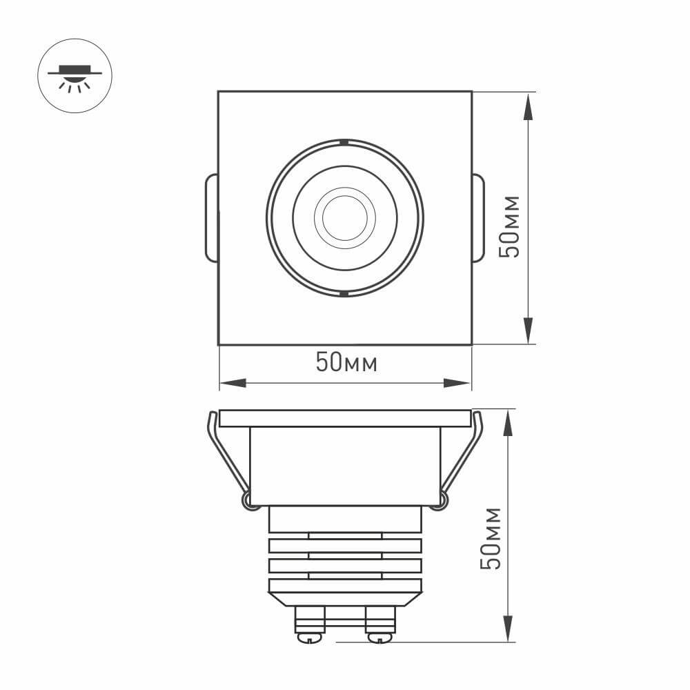Мебельный светильник Arlight LTM-S50x50WH 5W Day White 25deg