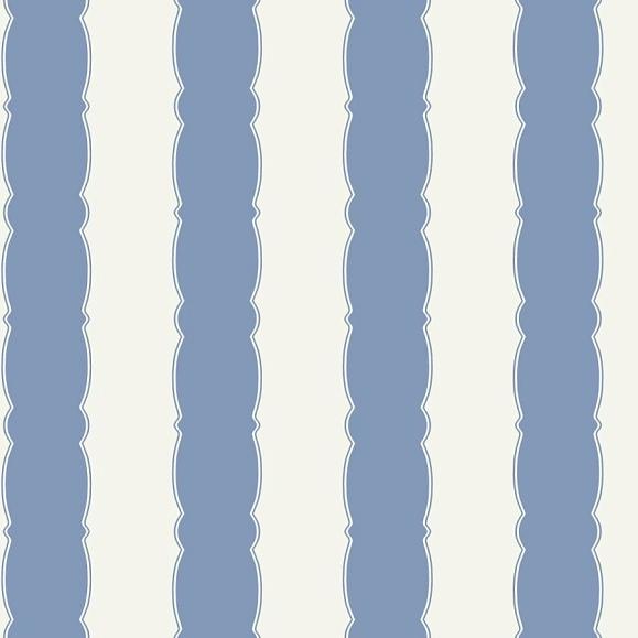 Обои York GR6012 Scalloped Stripe Blue