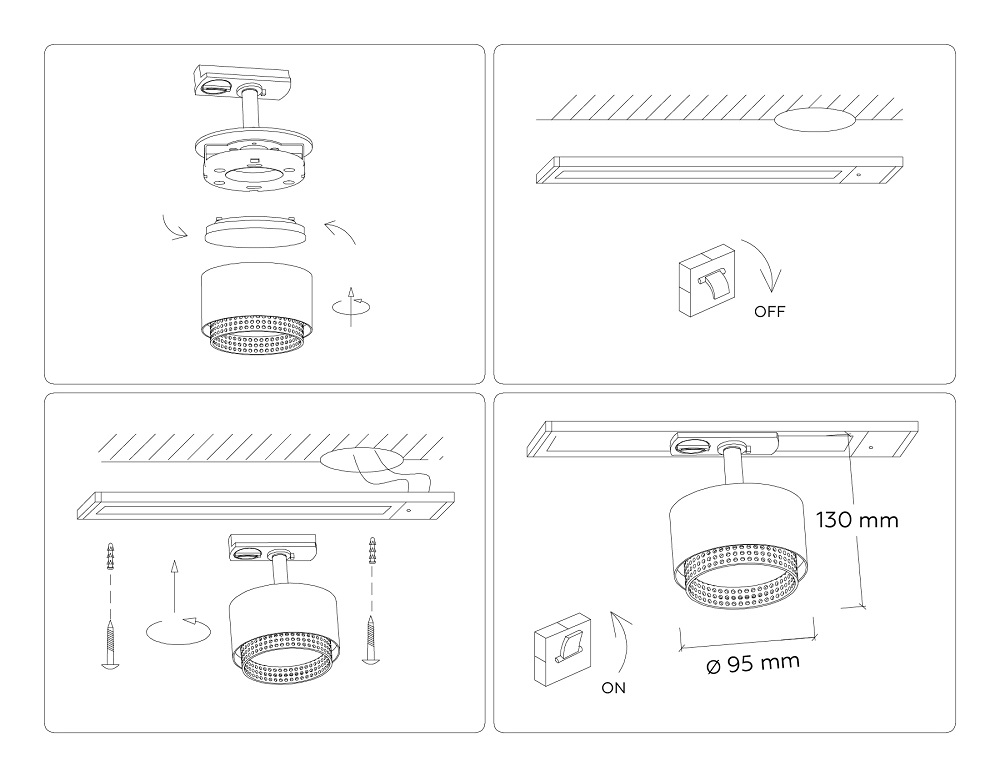 Трековый однофазный светильник Ambrella Light Track System GL5381