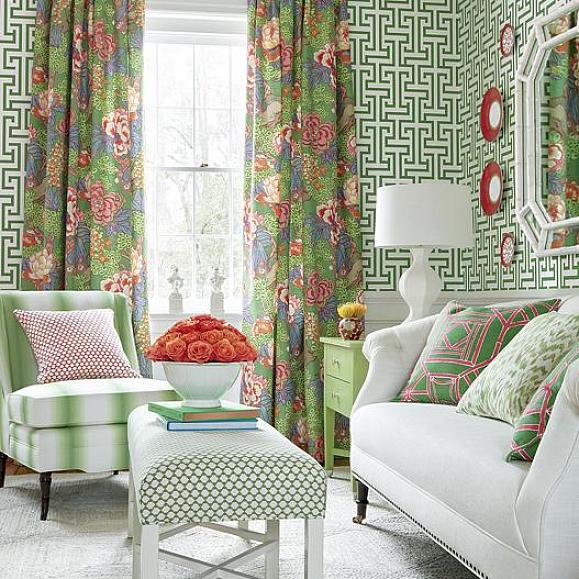 Обои Thibaut T75476 Ming Trail Green