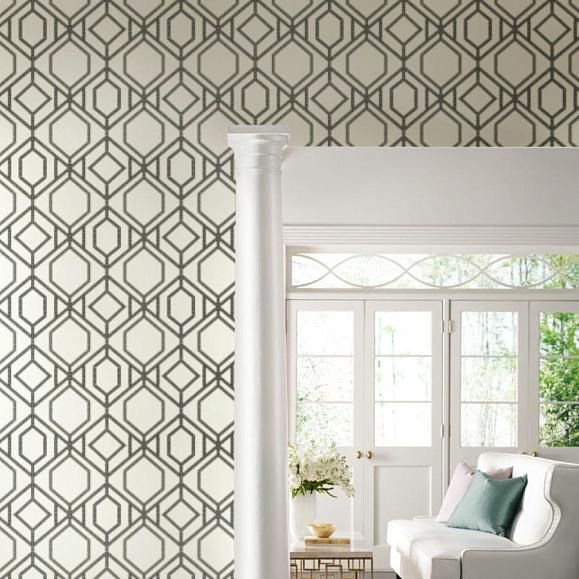 Обои York TC2632 Sawgrass Trellis White/Grey