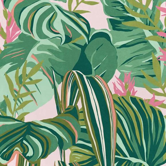 Панно Mind the gap WP20367 Tropical Foliage Green/Pink