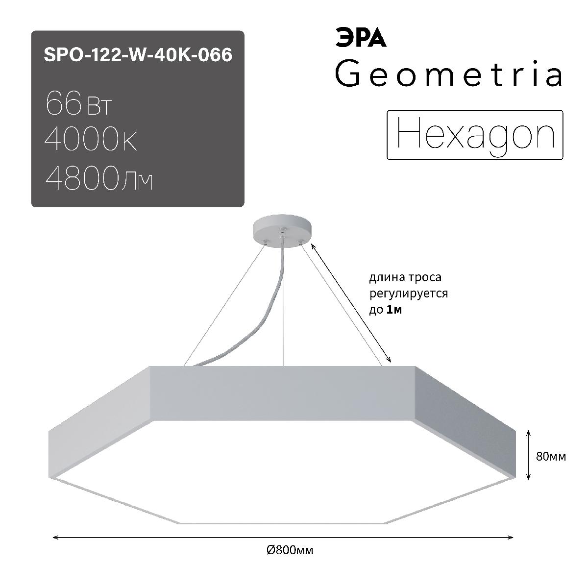 Подвесной светильник Эра Geometria SPO-122-W-40K-066 Б0050552