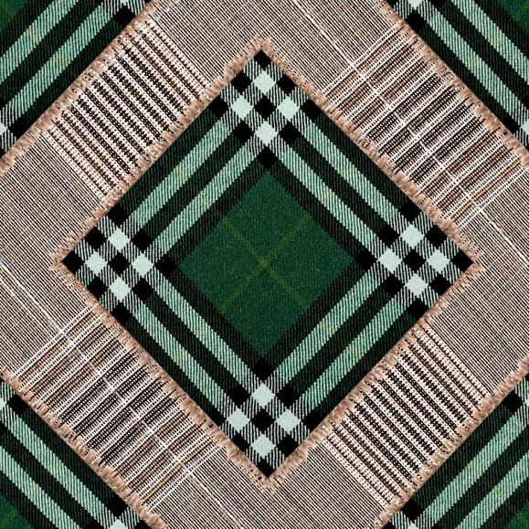 Панно Mind the gap WP20389 Checkered Patchwork British Green