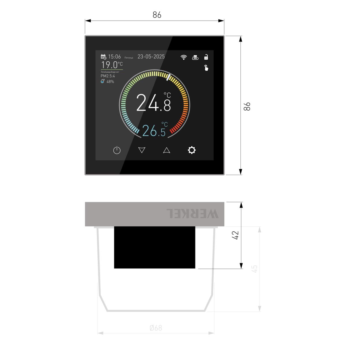 Умный сенсорный терморегулятор с LCD дисплеем Werkel 4690389218347 a071605