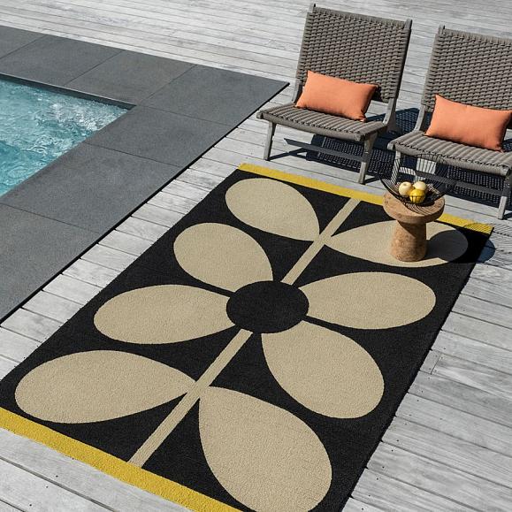 Ковер Orla Kiely 463705(140x200) Giant Sixties Stem Outdoor Noir 140x200 см